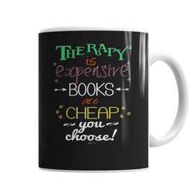 Baskı Dükkanı KB5773 Books Therapy Porselen Kupa Bardak