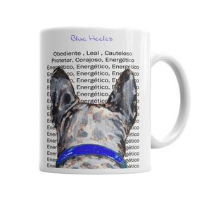 Baskı Dükkanı KB5791 Blue Heeler Pug Köpek Porselen Kupa Bardak