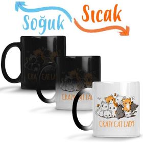 Baskı Dükkanı KB5859 Crazy Cat Lady Kedi Porselen Kupa Bardak