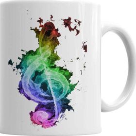 Baskı Dükkanı KB5880 Clave De Sol Müzik Nota Porselen Kupa Bardak
