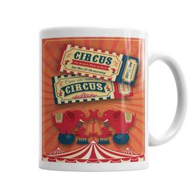 Baskı Dükkanı KB5885 Circus Porselen Kupa Bardak
