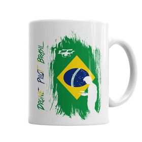 Baskı Dükkanı KB5925 Drone Pilot Brasil Porselen Kupa Bardak
