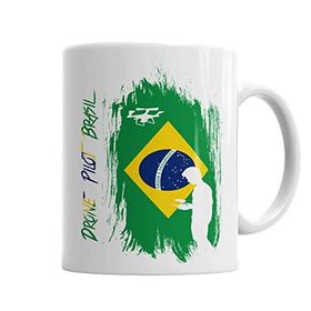 Baskı Dükkanı KB5925 Drone Pilot Brasil Porselen Kupa Bardak