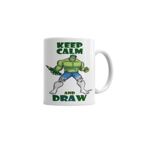 Baskı Dükkanı KB5928 Draw Hulk Porselen Kupa Bardak