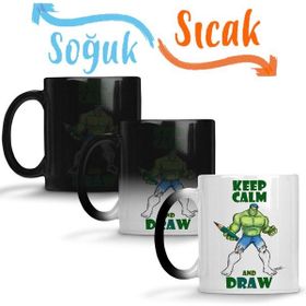 Baskı Dükkanı KB5928 Draw Hulk Porselen Kupa Bardak