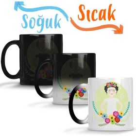 Baskı Dükkanı KB6010 Frida Gülümseme Porselen Kupa Bardak