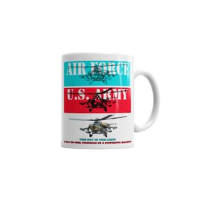 Baskı Dükkanı KB6054 Flying Military Helicopter Army Porselen Kupa Bardak
