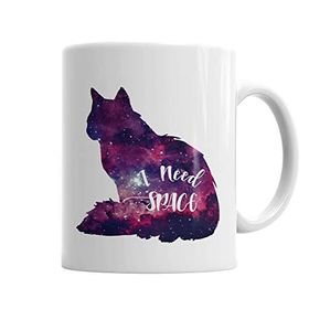 Baskı Dükkanı KB6082 Eu Preciso De Espaço Cat Kedi Porselen Kupa Bardak