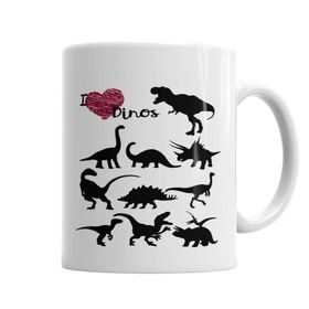 Baskı Dükkanı KB6083 Eu Amo Dinossauros Porselen Kupa Bardak
