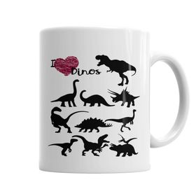 Baskı Dükkanı KB6083 Eu Amo Dinossauros Porselen Kupa Bardak