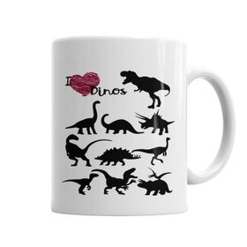 Baskı Dükkanı KB6083 Eu Amo Dinossauros Porselen Kupa Bardak