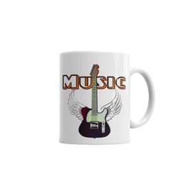 Baskı Dükkanı KB6123 Guitar Music Gitar Müzik Porselen Kupa Bardak