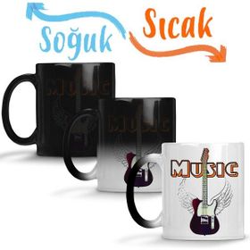 Baskı Dükkanı KB6123 Guitar Music Gitar Müzik Porselen Kupa Bardak