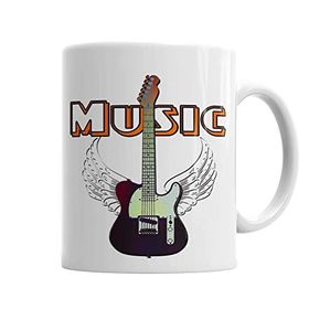 Baskı Dükkanı KB6123 Guitar Music Gitar Müzik Porselen Kupa Bardak