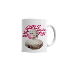 Baskı Dükkanı KB6163 Girls Just Wanna Have Fun Porselen Kupa Bardak