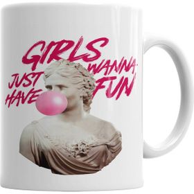 Baskı Dükkanı KB6163 Girls Just Wanna Have Fun Porselen Kupa Bardak