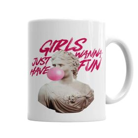 Baskı Dükkanı KB6163 Girls Just Wanna Have Fun Porselen Kupa Bardak
