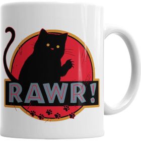 Baskı Dükkanı KB6207 Kedi Cat Rawr Porselen Kupa Bardak