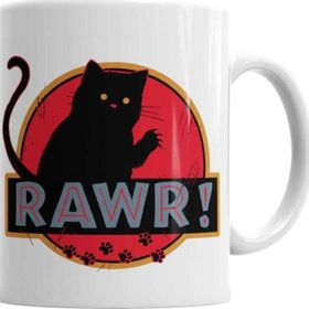 Baskı Dükkanı KB6207 Kedi Cat Rawr Porselen Kupa Bardak