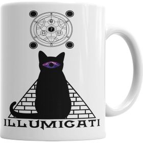 Baskı Dükkanı KB6276 Illumicati Cat Kedi Porselen Kupa Bardak