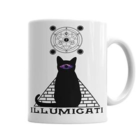 Baskı Dükkanı KB6276 Illumicati Cat Kedi Porselen Kupa Bardak