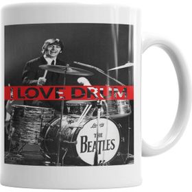 Baskı Dükkanı KB6282 I Love Drum Porselen Kupa Bardak