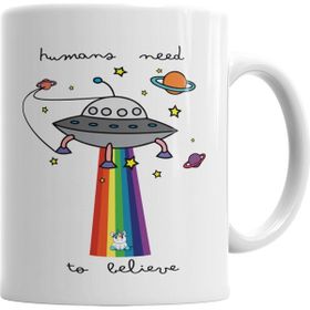Baskı Dükkanı KB6289 Humans Need To Belive Porselen Kupa Bardak