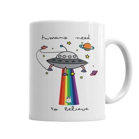 Baskı Dükkanı KB6289 Humans Need To Belive Porselen Kupa Bardak