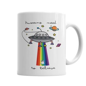 Baskı Dükkanı KB6289 Humans Need To Belive Porselen Kupa Bardak