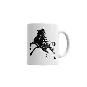 Baskı Dükkanı KB6295 Horse Tattoo Preto Porselen Kupa Bardak