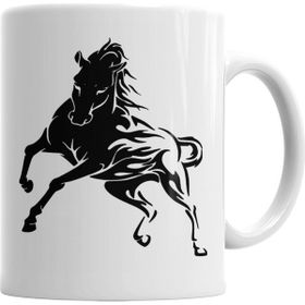 Baskı Dükkanı KB6295 Horse Tattoo Preto Porselen Kupa Bardak