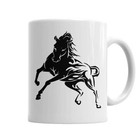 Baskı Dükkanı KB6295 Horse Tattoo Preto Porselen Kupa Bardak