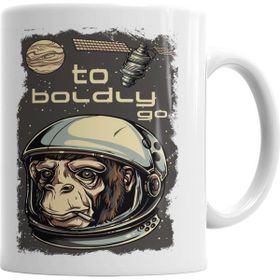 Baskı Dükkanı KB6302 Macaco Astronauta Porselen Kupa Bardak