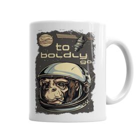 Baskı Dükkanı KB6302 Macaco Astronauta Porselen Kupa Bardak