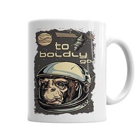 Baskı Dükkanı KB6302 Macaco Astronauta Porselen Kupa Bardak