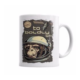 Baskı Dükkanı KB6302 Macaco Astronauta Porselen Kupa Bardak