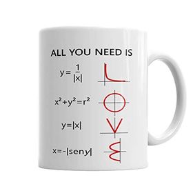 Baskı Dükkanı KB6317 Love Matematica Porselen Kupa Bardak