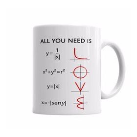 Baskı Dükkanı KB6317 Love Matematica Porselen Kupa Bardak