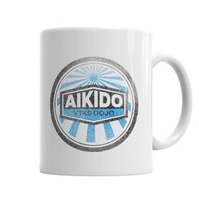 Baskı Dükkanı KB6322 Logo Distress Aıkıdo Porselen Kupa Bardak