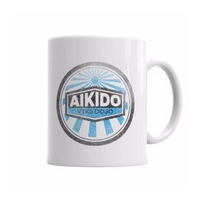 Baskı Dükkanı KB6322 Logo Distress Aıkıdo Porselen Kupa Bardak