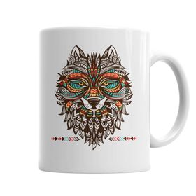 Baskı Dükkanı KB6327 Lobo Tribal Porselen Kupa Bardak