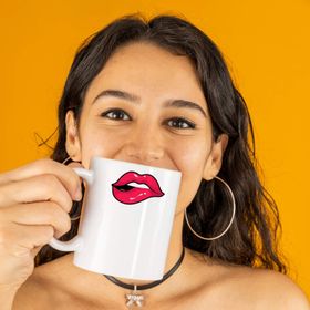 Baskı Dükkanı KB6328 Lips Dudak Porselen Kupa Bardak