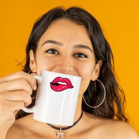 Baskı Dükkanı KB6328 Lips Dudak Porselen Kupa Bardak