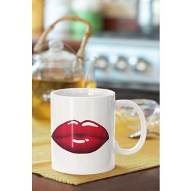 Baskı Dükkanı KB6328 Lips Dudak Porselen Kupa Bardak