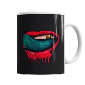 Baskı Dükkanı KB6328 Lips Dudak Porselen Kupa Bardak