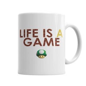 Baskı Dükkanı KB6336 Lifes A Game Mario Porselen Kupa Bardak
