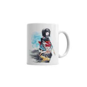 Baskı Dükkanı KB6374 Kokeshi Porselen Kupa Bardak