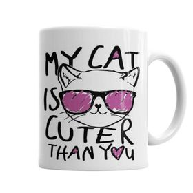 Baskı Dükkanı KB6421 My Cat Is Cuter Than You Kedi Porselen Kupa Bardak