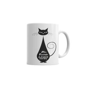 Baskı Dükkanı KB6445 Meu Pretinho Basico Cat Kedi Porselen Kupa Bardak