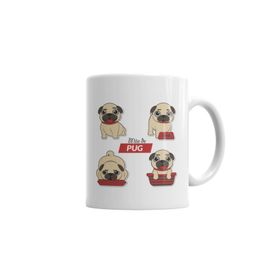 Baskı Dükkanı KB6492 Mae De Pug Köpek Porselen Kupa Bardak